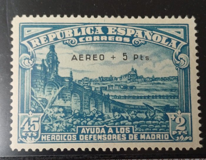 Spanien 1938 - Forsvar af Madrid aktiveret. EMC certifikat. - Edifil 759