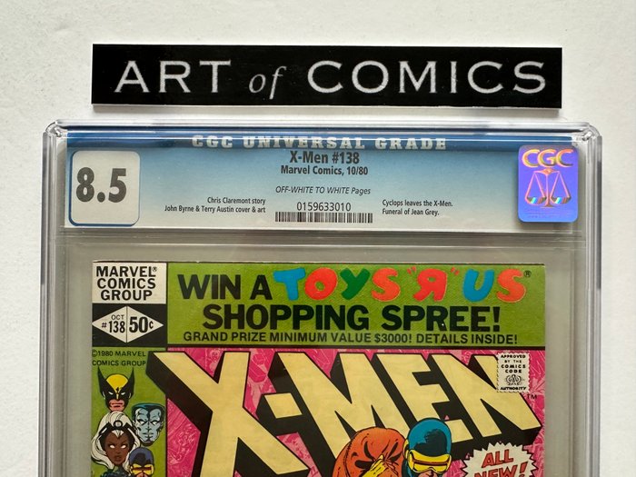 The Uncanny X-men #138 - Cyclops Leave The X-men - Funeral Of Jean Grey - CGC Graded 8.5! - Very High Grade!!! - 1 Graded comic - Første udgave - 1980