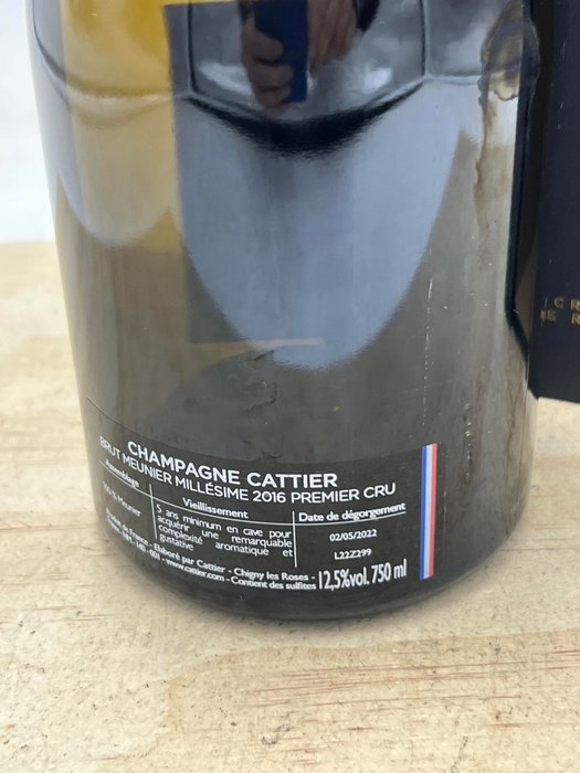 2016 Cattier, Meunier Millésimé Premier Cru Montagne de Reims - Champagne 1er Cru - 1 Flaske (0,75L)