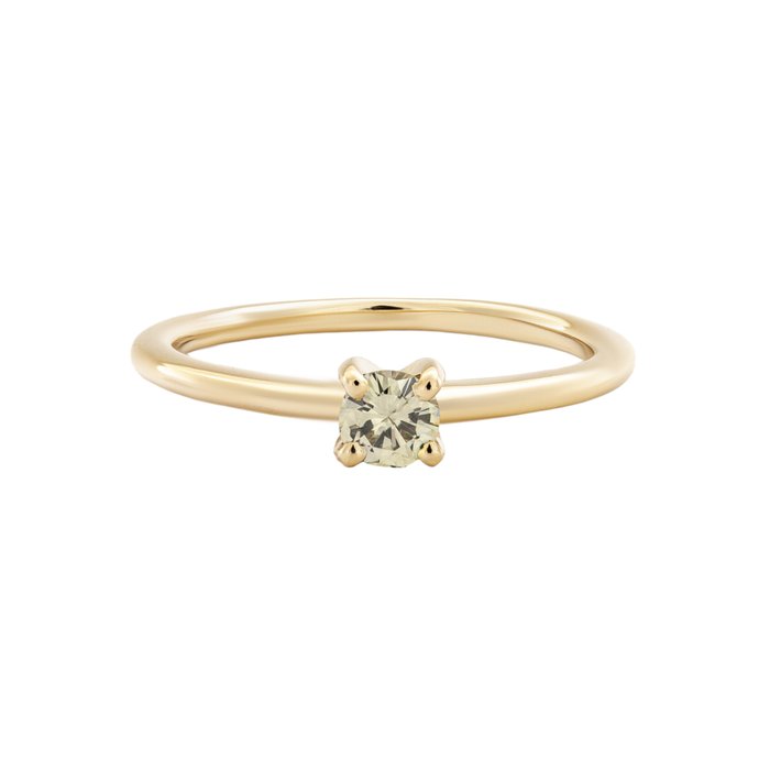 Ingen mindstepris - Ring - 14 karat Gulguld -  0.18ct. tw. Gul Diamant (Naturfarvet)