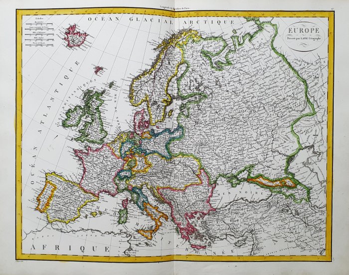 Europa - Middelhavet / Det Europæiske Imperium / Europa; Pierre M Lapie / Conrad Malte-Brun - Europe - 1801-1820