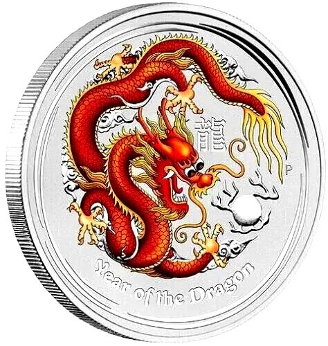 Australien 1 Dollar 2014 "Year of the Dragon" 1 Oz (999)  (Ingen mindstepris)