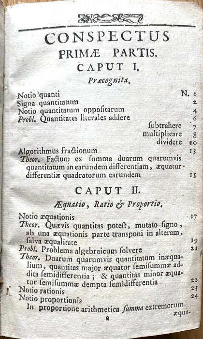 Campill Johann C Campill - Algebra praelectionibus scholasticis pp minoritarum Prov Colon accomodata - 1779