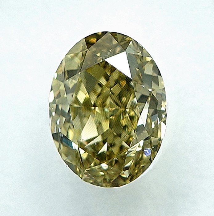 1 pcs Diamant  (Naturfarvet)  - 0.60 ct - Fancy light Grålig Gul - VS2 - International Gemological Institute (IGI)