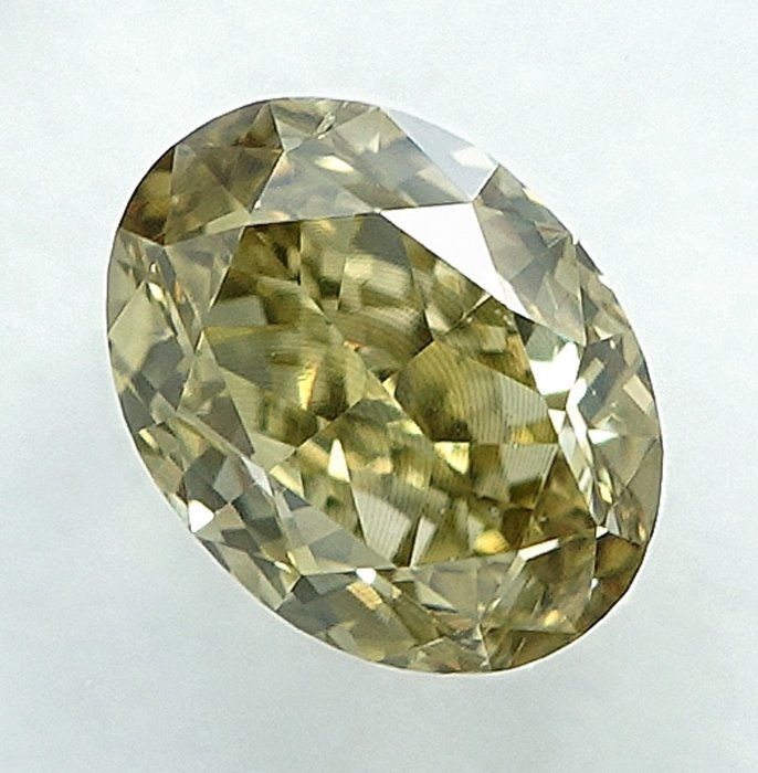 1 pcs Diamant  (Naturfarvet)  - 0.60 ct - Fancy light Grålig Gul - VS2 - International Gemological Institute (IGI)