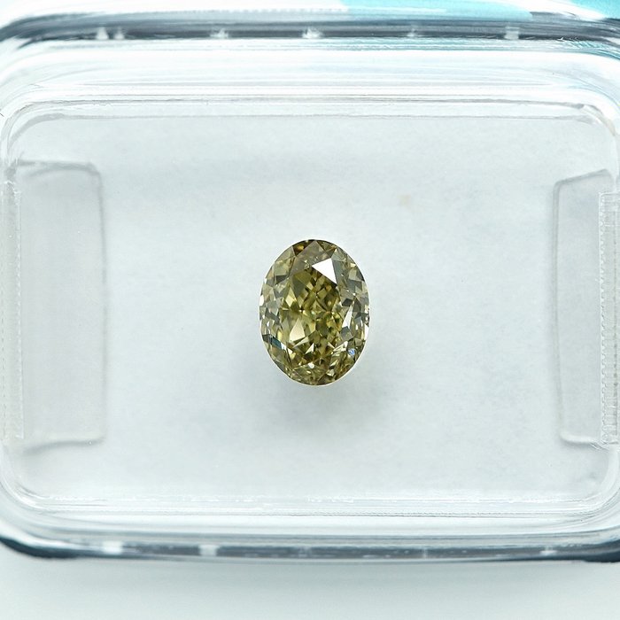 1 pcs Diamant  (Naturfarvet)  - 0.60 ct - Fancy light Grålig Gul - VS2 - International Gemological Institute (IGI)