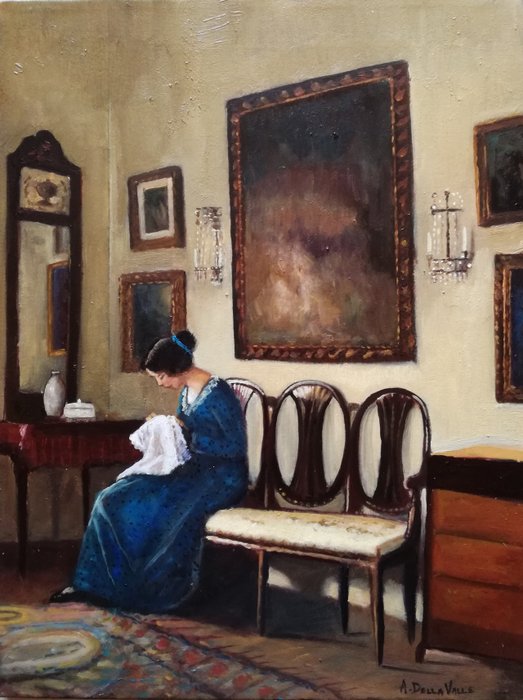 A. Della Valle (XX-XXI), da Carl Vilhelm Holsøe - Il ricamo (interno)