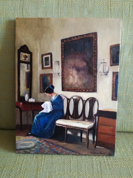 A. Della Valle (XX-XXI), da Carl Vilhelm Holsøe - Il ricamo (interno)