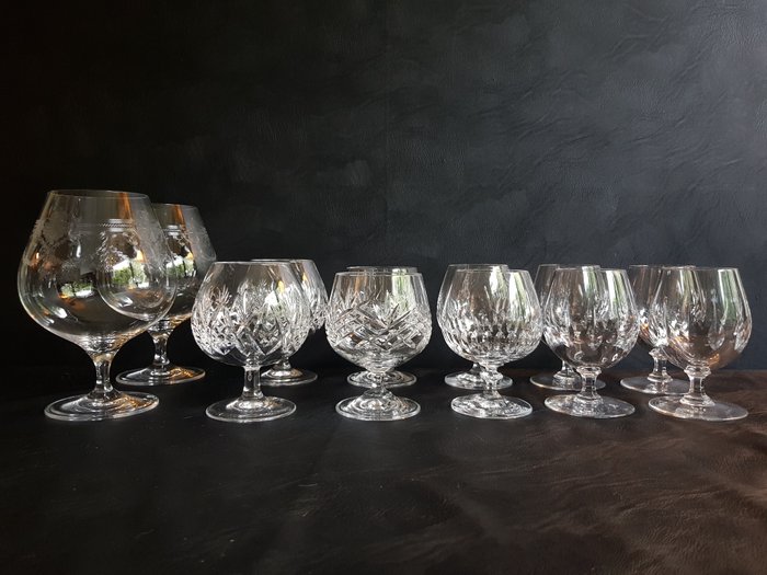 Drikke service (12) - Krystal - Samling af Cognac glas