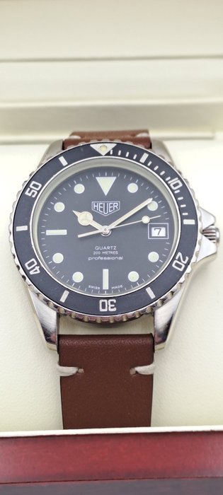 Heuer - 10/9,5 - 1000 Series 200m Professional + Box + Warranty - Ref. 980.013 - Ingen mindstepris - Mænd - 1980-1989