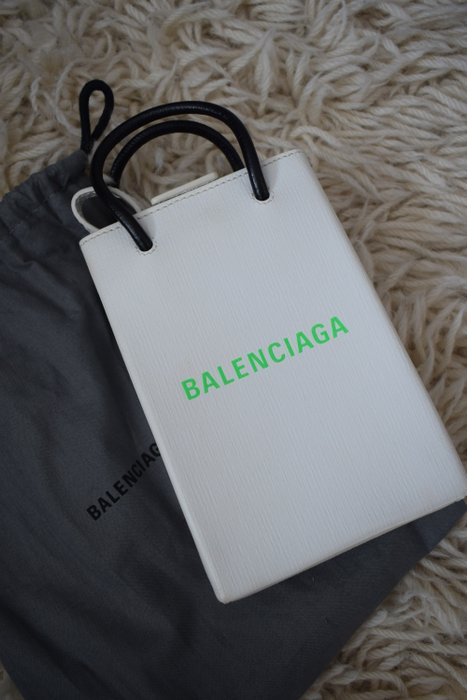 Balenciaga - White Shopping Phone Holder bag - Taske