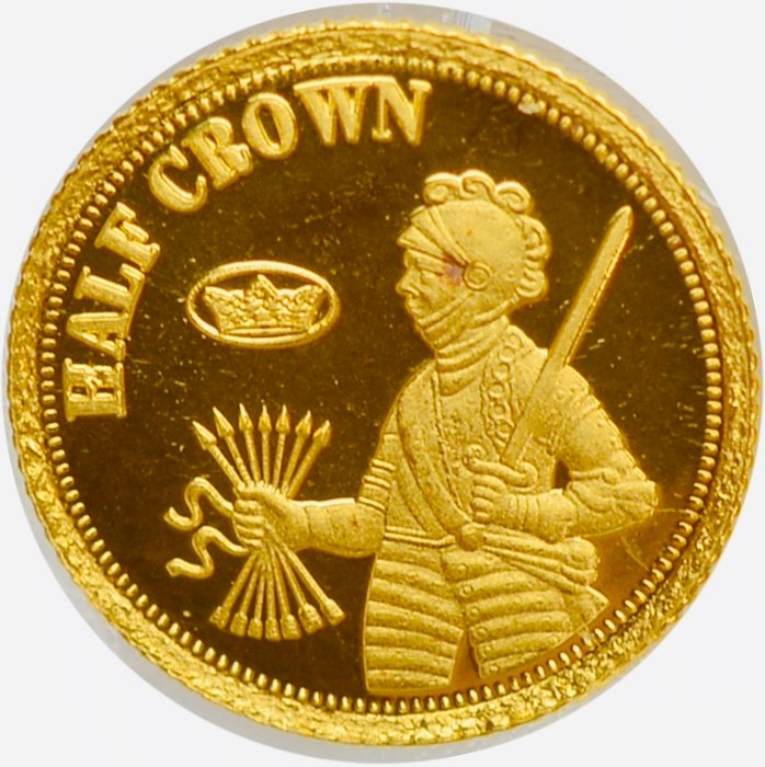 Tristan da Cunha (Britisk Oversøisk Territorie). Half Crown 2011 London - "Dutch Gold Ducat", (.999) Proof  (Ingen mindstepris)