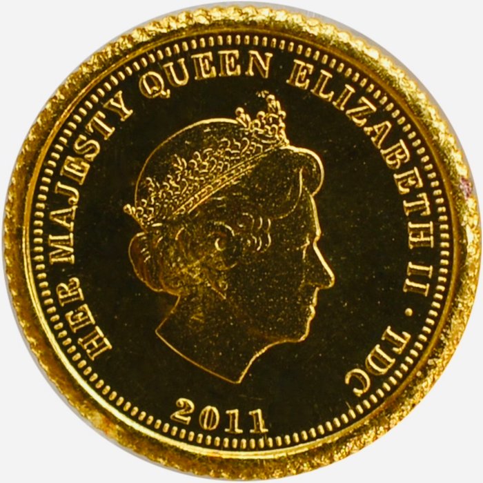 Tristan da Cunha (Britisk Oversøisk Territorie). Half Crown 2011 London - "Dutch Gold Ducat", (.999) Proof  (Ingen mindstepris)