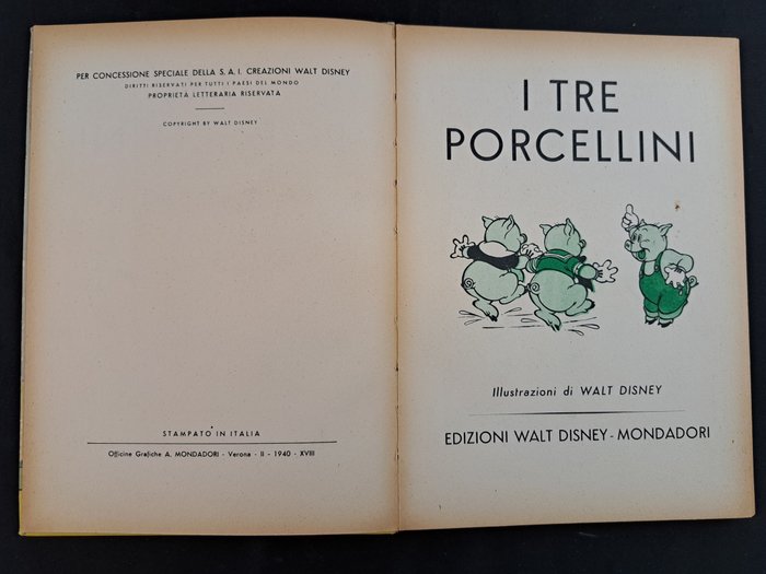 I Tre Porcellini - 1 Comic - Første udgave - 1940