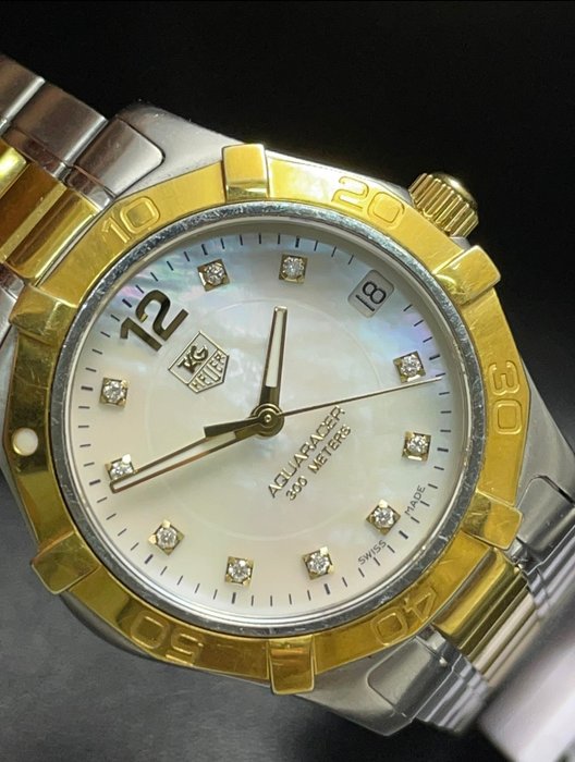 Tag Heuer Aquaracer 300 Metres Diver Diamonds Pearl Dial Waf 1320 Women 2011 Present - Aquaracer 300M Mother of Pearl - Kvinder - 2011-nu