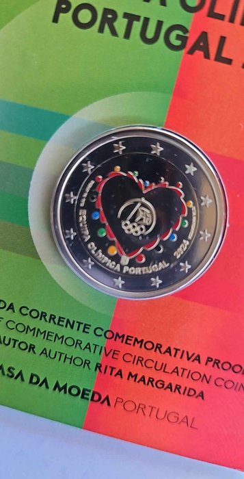 Portugal. 2 Euro 2024 "Equipa Olimpica Portugal" Proof  (Ingen mindstepris)