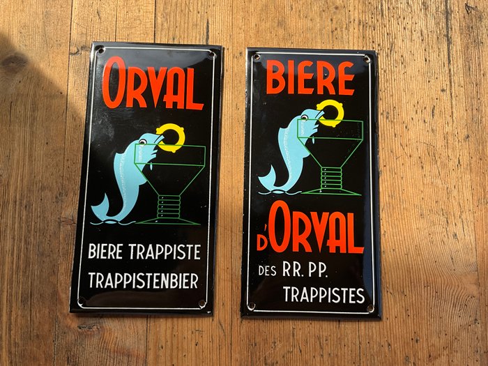 BIERE D´ ORVAL Trappistenbier Vintage Werbeschilder - Emaljeplade (2) - Emalje