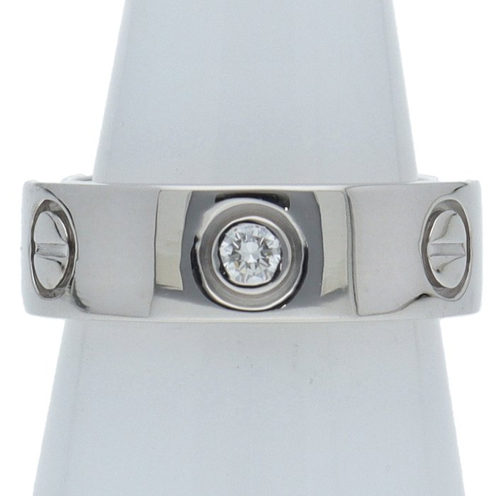 Cartier - Ring - Love Ring Half Diamond - 18 kraat Hvidguld