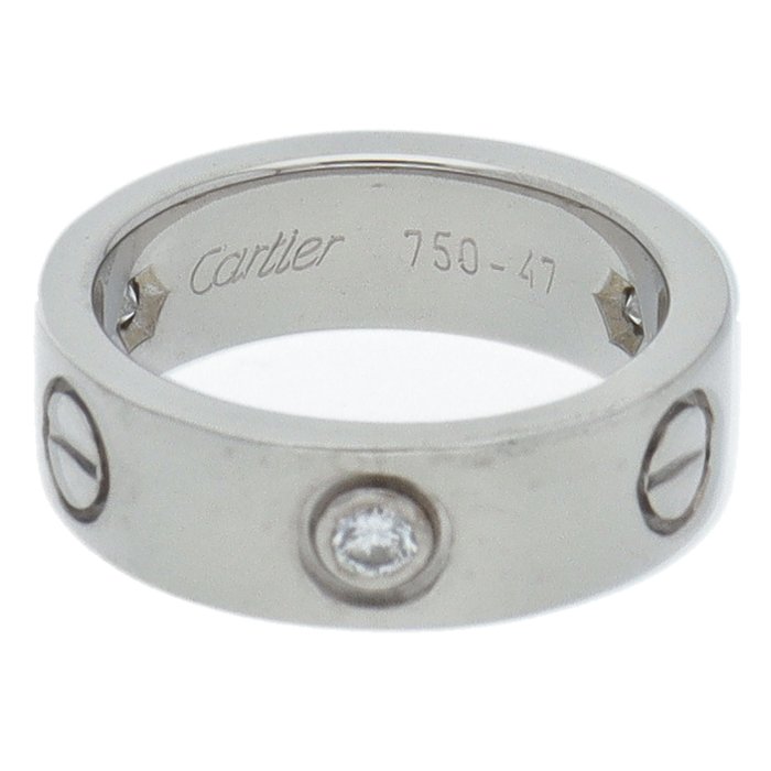 Cartier - Ring - Love Ring Half Diamond - 18 kraat Hvidguld