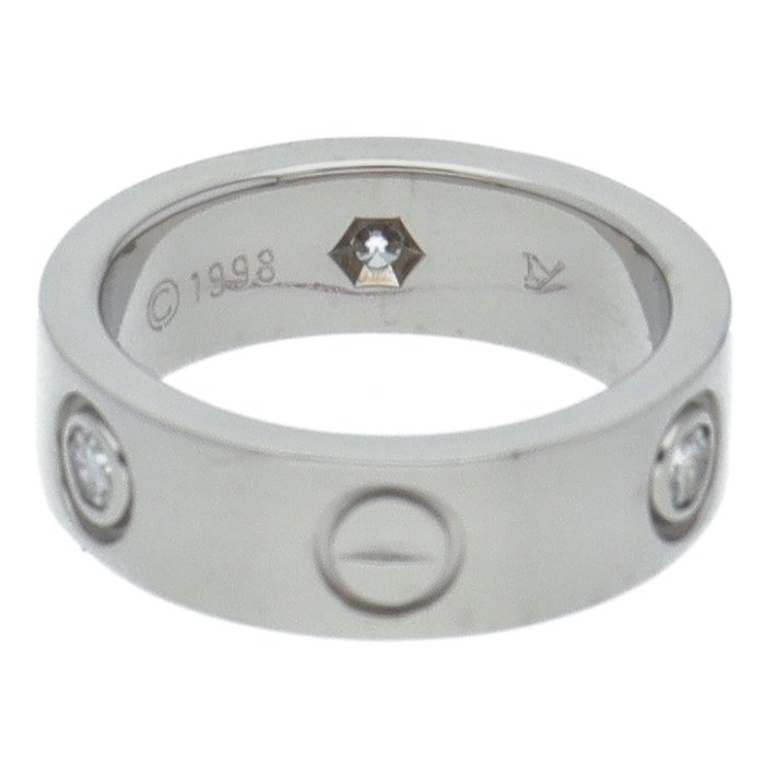 Cartier - Ring - Love Ring Half Diamond - 18 kraat Hvidguld