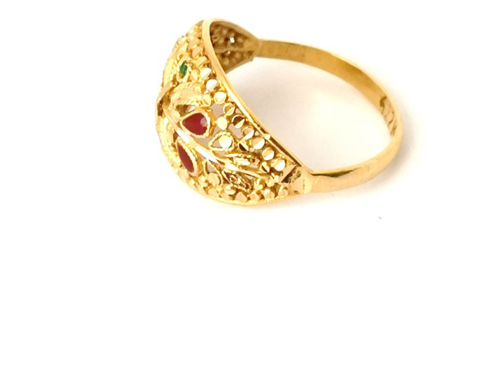 Statement-ring - 22 karat Gulguld Rubin