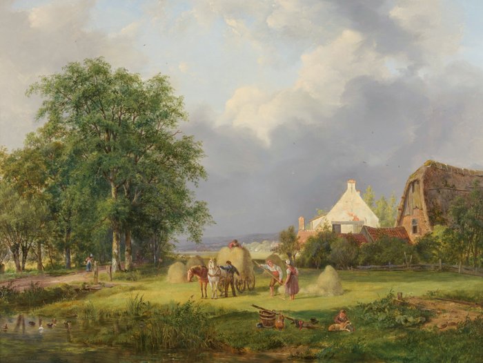 Frans Breuhaus de Groot (1796-1875) - Farmers working the field during summertime