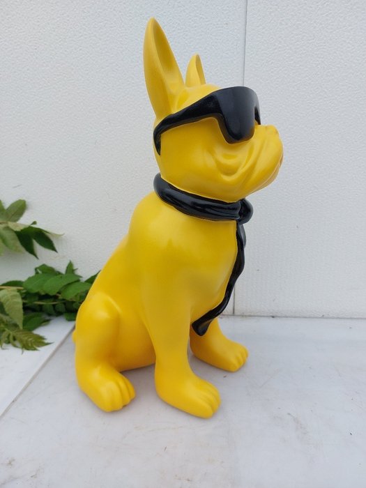 Statue French bulldog with tie and sunglasses - 40 cm - polyresin