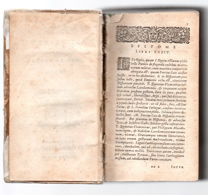 Titi Livii / Titus Livius / Tito Livio - T Livii Patavini Historiarum ab Vrbe Condita Tomus Tertius - 1644