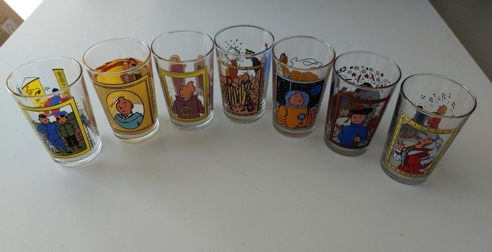 Tintin - Verres Tintin Amora - série complète - 7 Briller/1994