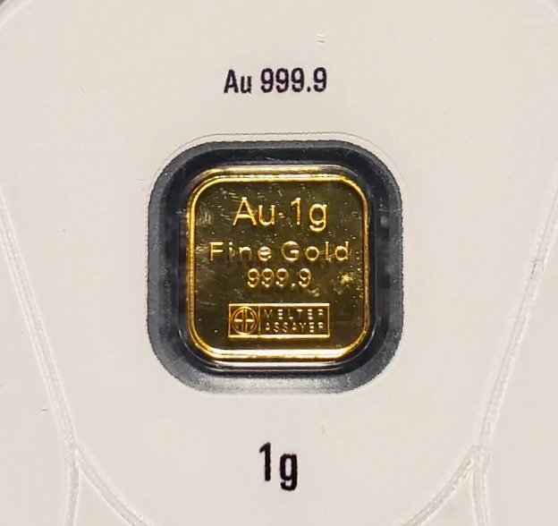 1 gram - Guld 999 - Argor-Heraeus, Switzerland - Forseglet  Med certifikat  (Ingen mindstepris)