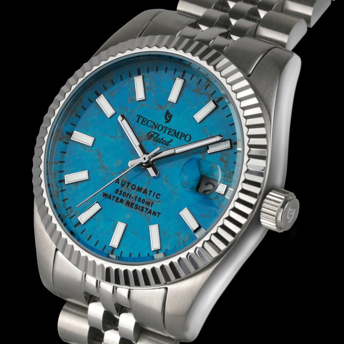 Tecnotempo - "Fluted" Limited Edition - - (Real Turquoise) - TT100FLTC - Mænd - 2011-nu