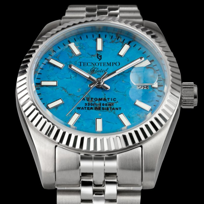 Tecnotempo - "Fluted" Limited Edition - - (Real Turquoise) - TT100FLTC - Mænd - 2011-nu