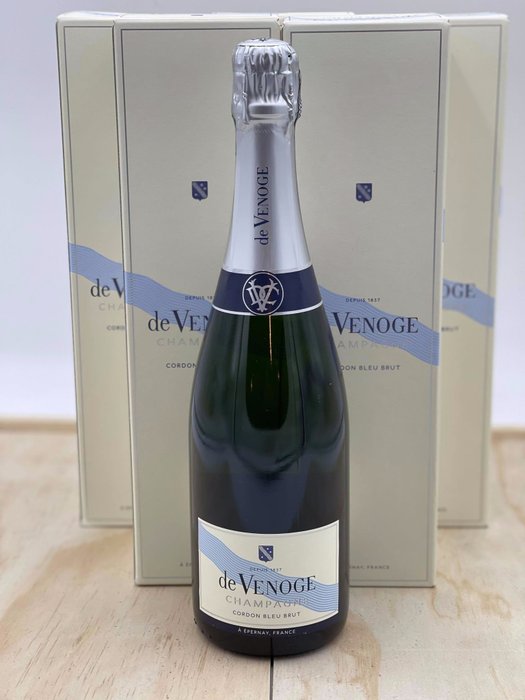 De Venoge, Cordon Bleu - Champagne Brut - 6 Flasker (0,75 L)