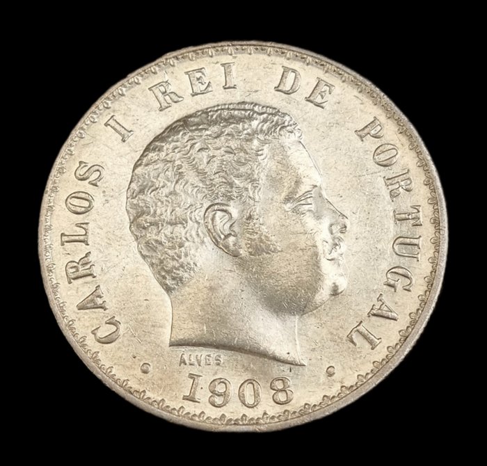 Portugal D Carlos I (1889-1908) 500 Reis 1908  (Ingen mindstepris)