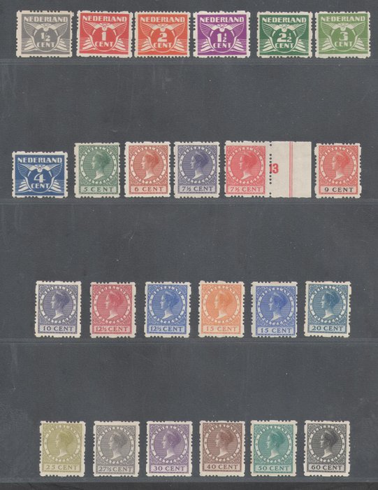 Holland 1928 - Firesidet rullesartering - NVPH R33/R56