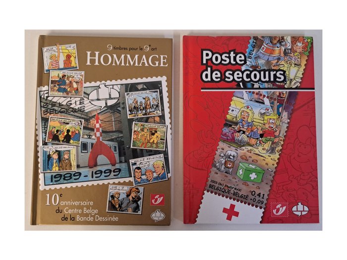 Philabédé - 9 Timbres pour le 9ème art +  Poste de secours - 2x C - 2 Album - Begrænset udgave - 1999/2003