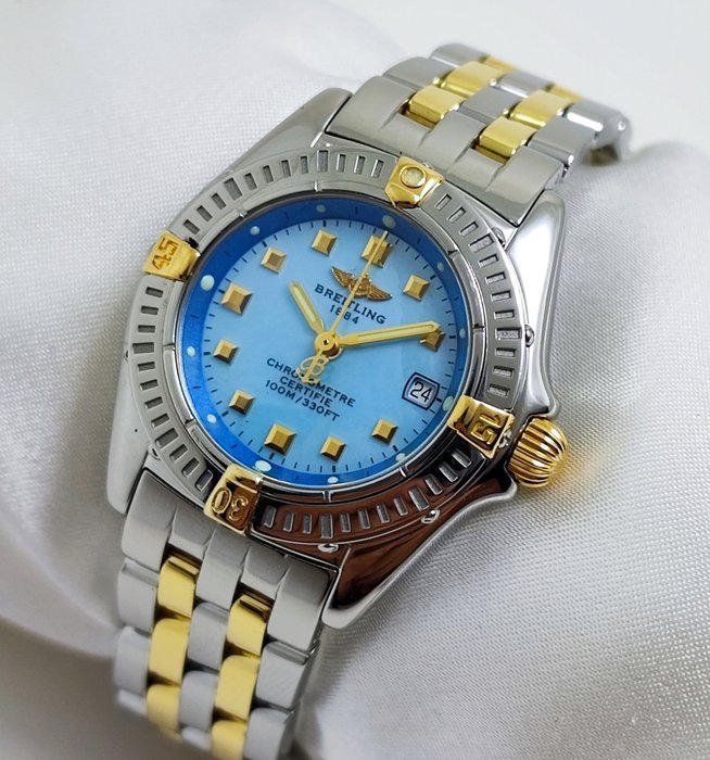 Breitling - Callistino Blue MOP Dial Gold/Steel - B72345 - Kvinder - 2000-2010