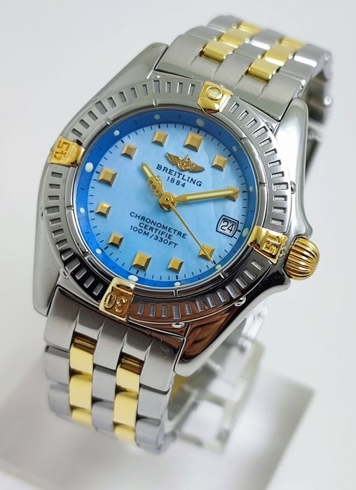 Breitling - Callistino Blue MOP Dial Gold/Steel - B72345 - Kvinder - 2000-2010