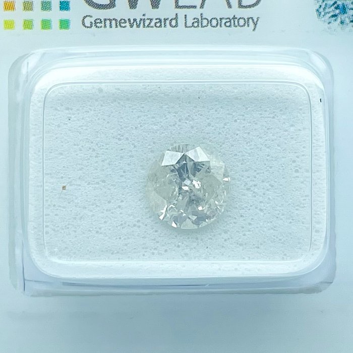 Ingen mindstepris - 1 pcs Diamant  (Natur)  - 1.11 ct - Rund - H - I2 - Gemewizard Gemological Laboratory (GWLab)