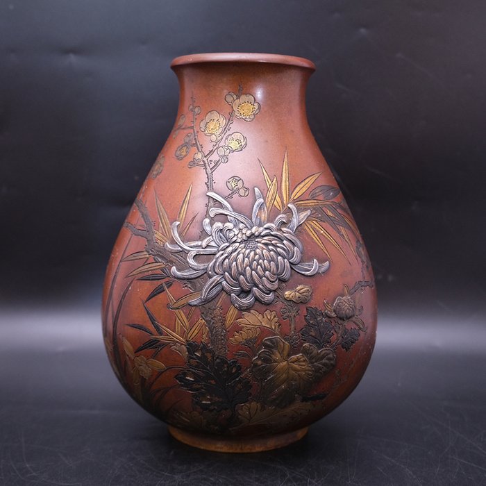 Blomster vase - Bronze - 芳廣/Yoshihiro - Japan - 1936