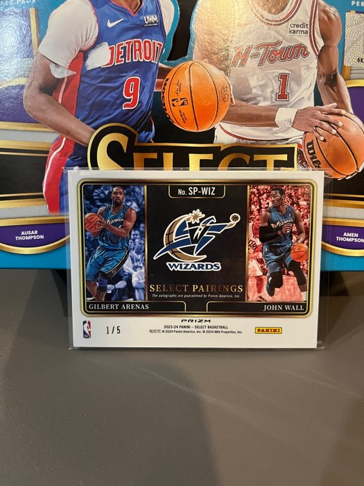 2023/24 Panini Select Basketball John Wall / Gilbert Arenas Select Pairings - Autograph 1/5 - 1 Card - Næsten så god som ny (NM)