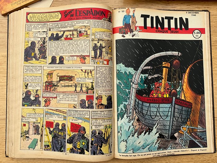 Reliure amateur avec 26 fascicules Journal Tintin de 1948 (27 à 52)