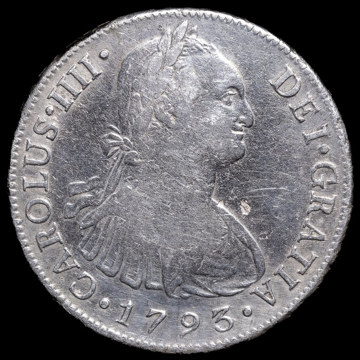 Spanien. Carlos IV (1788-1808). 8 Reales 1793 Lima IJ  (Ingen mindstepris)