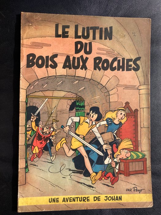 Johan et Pirlouit T3 - Le Lutin du Bois aux Roches - B - 1 Album - Første belgiske udgave - 1955