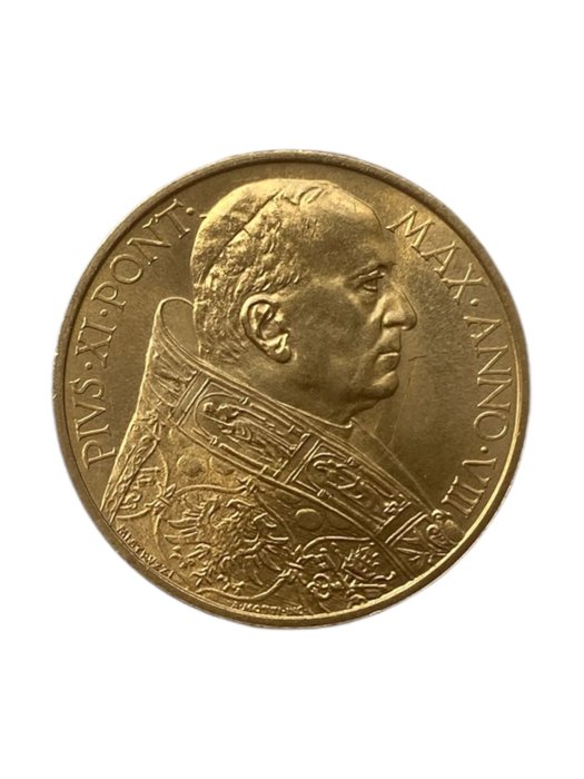 Vatikanstaten. Pio XI. 1929 Cofanetto Serie commemorativa con 100 Lire oro