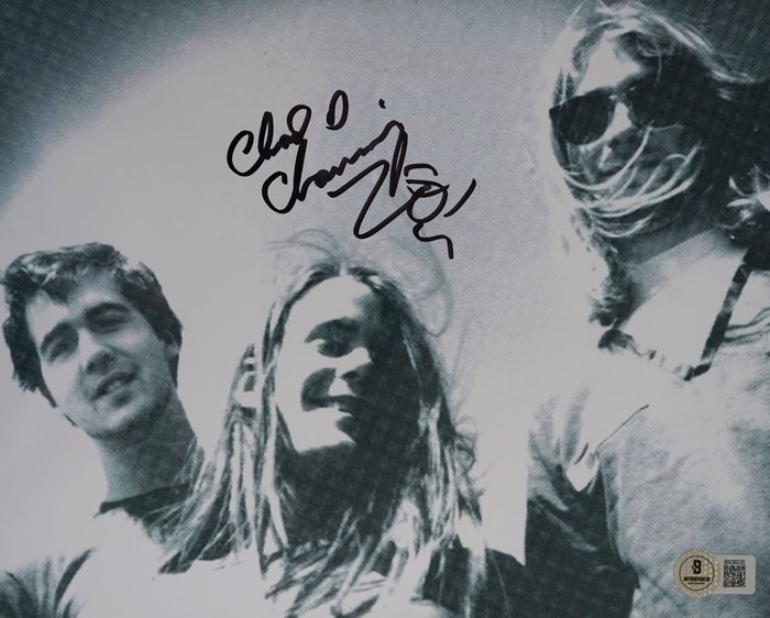 Nirvana, Chad Channing - Autograf, foto med Beckett COA