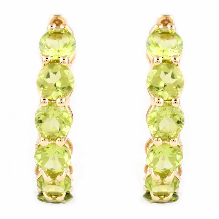 Ingen mindstepris - Øreringe - 14 karat Gulguld -  3.34ct. tw. Peridot