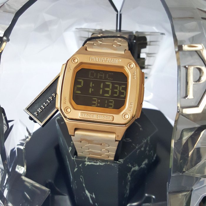 Philipp Plein - Gold - $kull - Digital - World Time - Ingen mindstepris - Mænd - Ny