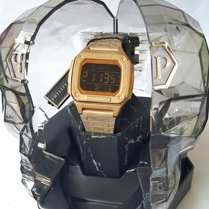 Philipp Plein - Gold - $kull - Digital - World Time - Ingen mindstepris - Mænd - Ny