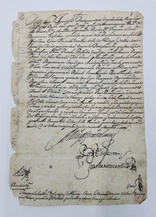 Diego Fernández de Córdoba Marqués de Guadalcázar - Manuscrito con firma del Virrey de la Nueva España (Mexico) - 1613